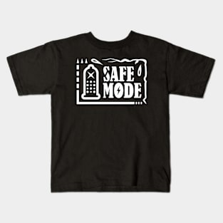 Safe Mode (White) Kids T-Shirt